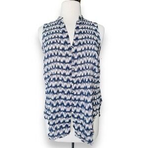 FP2 Maeve by Anthropologie blue print top size XS Blouse Blouse Tunic Flowy